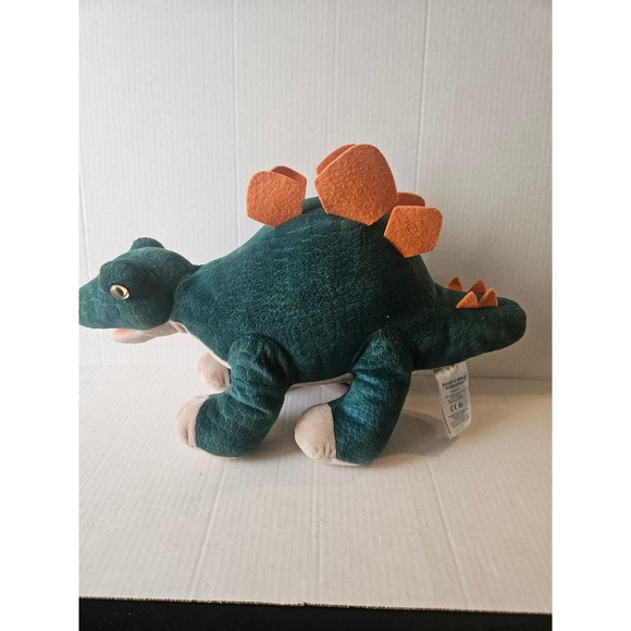 Books & Bobs Stegosaurus Plush Stuffed Animal Dinosaur Toy‎ Green Orange 18" - Picture 1 of 5